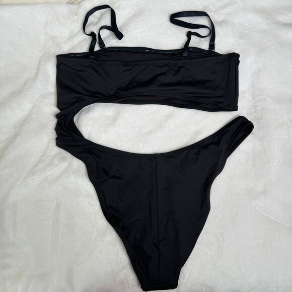 SKIMS Swim Strapless Monokini One Piece Removable Straps Black Onyx 2X Plus NWT - Picture 8 of 13